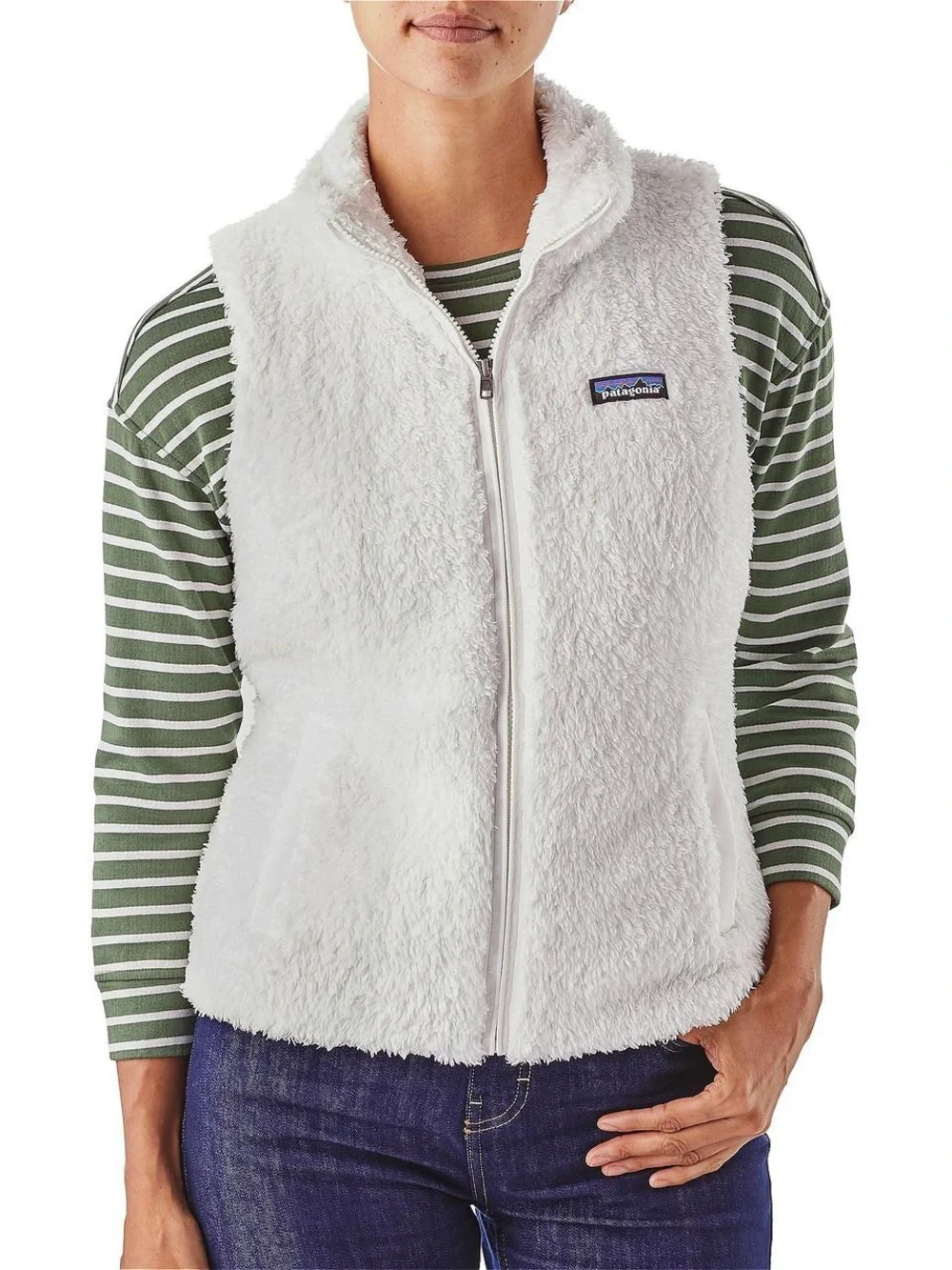 Patagonia Los Gatos Fleece Vest Birch White Women’s M Sherpa Teddy Gorpcore - Picture 1 of 9